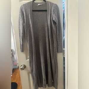 Fashion Nova Gray Cable Knit Long Cardigan